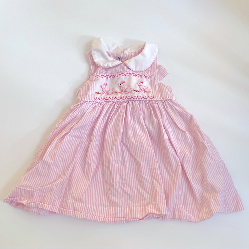 Sweet Dreams Pink Striped Sleeveless Dress with Embroidered Ducks